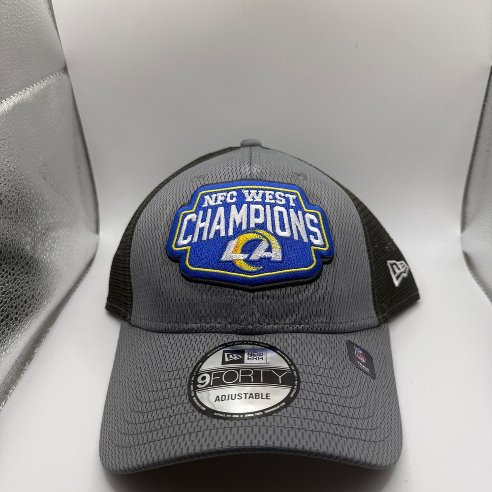 New Era 9FORTY Los Angeles Rams NFC West Champions Hat Grey Black Snapback Cap